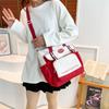 Trendy Color Block Tote Bag 2024 Spring Fashionable Nylon Backpack For Daily Use
