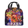 Crashs Bandicoots Cartoon Insulated Lunch Bags Video Game Food Container Portable Thermal Cooler Lunch Boxes For Work
