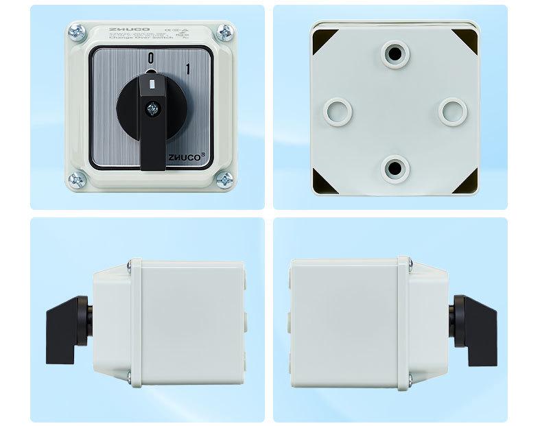 Zhuochao SZW26 Panel 3-Section 2-Position Changeover Switch with Protective Box