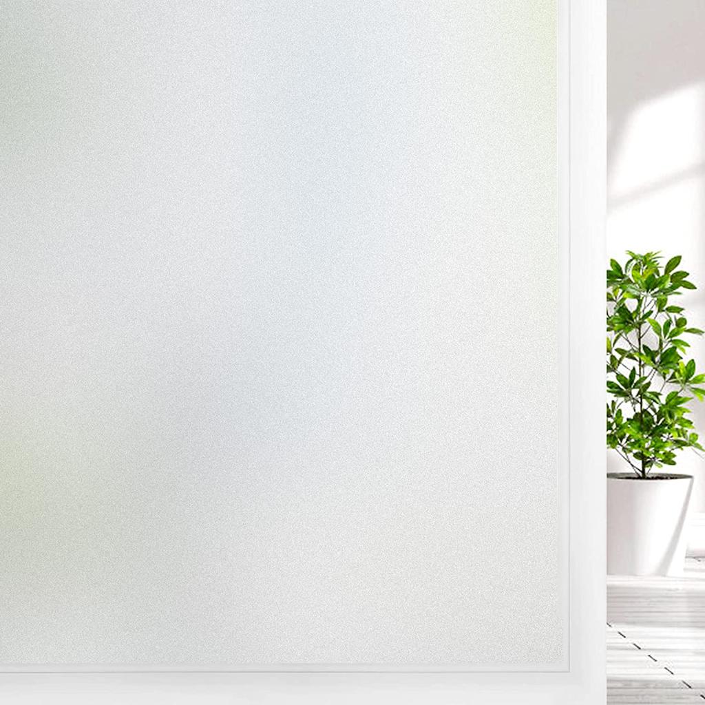 Frostat fönsterinsynsskydd Värmeisolerande statisk häftande icke-självhäftande film för hem fönsterdekaler i färgat glas vinyl