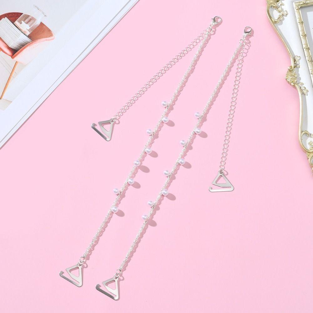 Non-Slip Pearl Bra Straps Sexy Off-the-shoulder Removable Underwear Shoulder Strap Adjustable Decorative Bra Shoulder Belts Tops