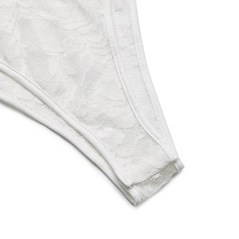 Damen Neuer Sommer Sexy Jumpsuit Weiß Hohle Spitze Schlankmachender Jumpsuit