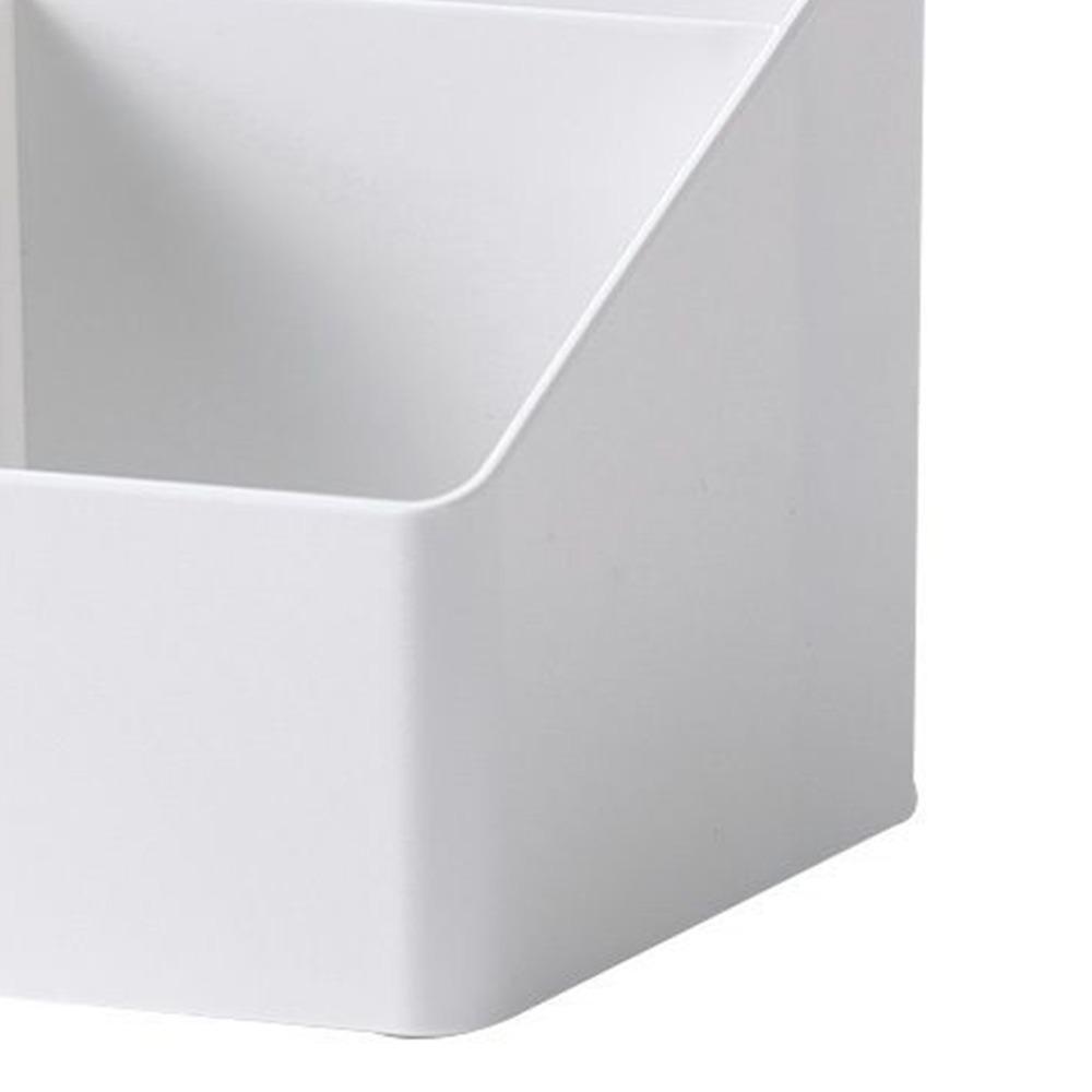 Home Organize PP Desktop Storage Box Multifunctional White Makeup Organizer Multicompartment Large Desk Office Organizer Desktop