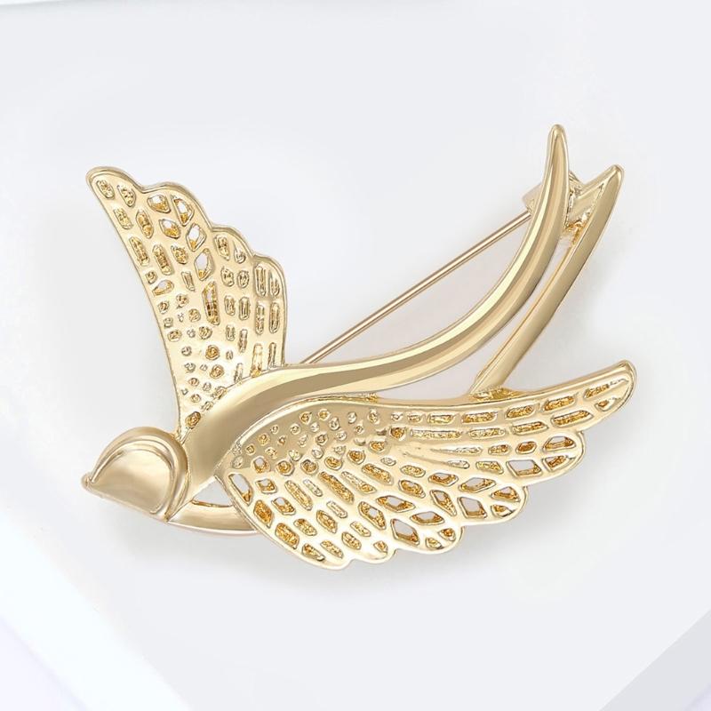 Contemporary Swallow Brooch Lightweight Alloy Jewelry With Polished Texture Gift For Birthdays Anniversaries Event