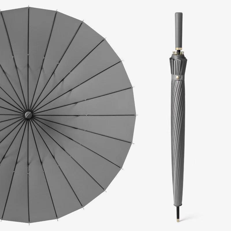 24-Rib Windproof Extra-Large Automatic Umbrella, Long Handle, for Men and Women, Customizable Logo