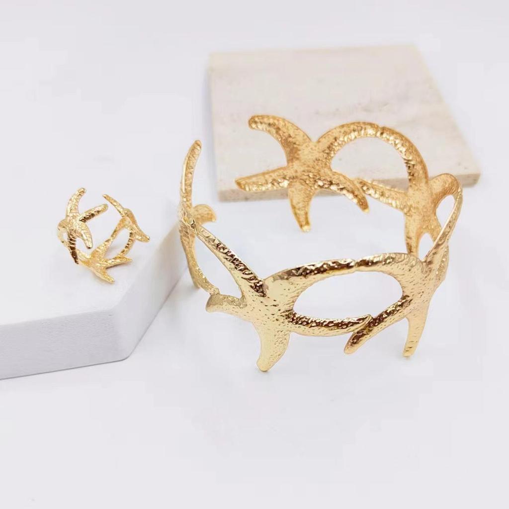 Ocean Element Armlet Ring - Adjustable Beach Starfish Design