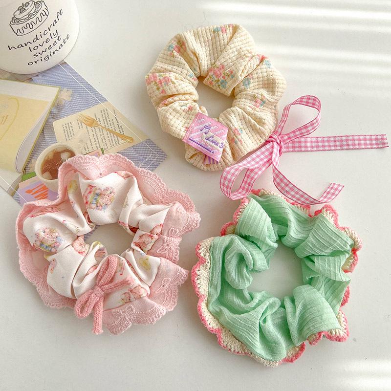 Children's Floral Lace Double-Layer Scrunchie Hair Tie