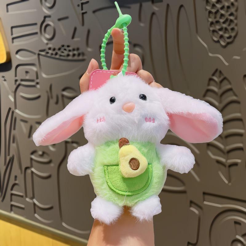Cartoon Frucht Hase Plüschtier, Niedliche Mini-Figur, Kreative Paar Rucksackpuppe, Schlüsselanhänger Anhänger