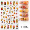Nail Art Stickers Autumn Thanksgiving Maple Leaf Harvest Mushroom Hazelnut Honey Yellow Leaf Nail Stickers