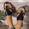 Summer New Set of Toe Flat-bottomed Slippers for Women, Solid Color One-word Slips, Soft-bottomed Casual Sandals