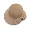 Korean Style Women's Trendy Large Brim Sun Hat with Bowknot - Foldable Bucket Hat for Vacation Travel