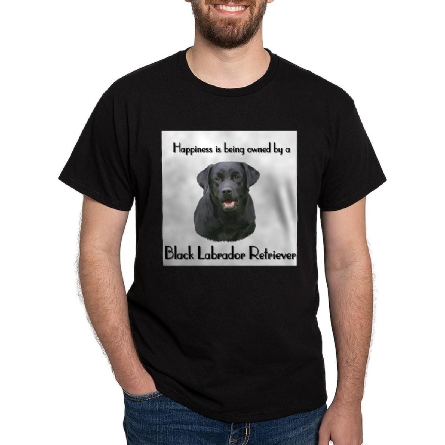 CafePress Happiness Labrador Ash Grey T Shirt Men s 100% Cotton, Classic Graphic Dark T-Shirt S