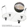 Adjustable Cooking Rack with Silicone Feet Slow Cooker Rack Stainless Steel Texture Suitable for 8.5 Quart Slow Cooker