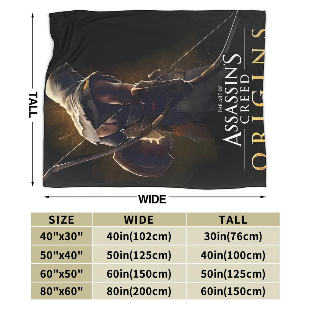 Anime A-Assassins Game C-Creeds Blankets Warm Soft Plush Bedding Throws For Couch Chair Travel Flannel Bedspread Bed Cover