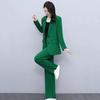 Women's Formal Coat and Pants Set with Lapel and Single Button Jacket
