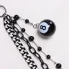 No.8 Ball Trend Punk Style Metal Personality Three-layer Beads Jeans Chain Pendent Ornament Clothing Accessories