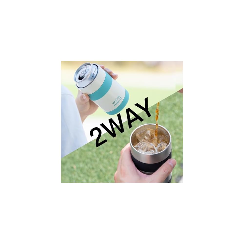 Atlas Can Holder Tumbler 2-Pack (for 350ml cans) - 2-Way Can Cooler - Easy to Clean - Vacuum