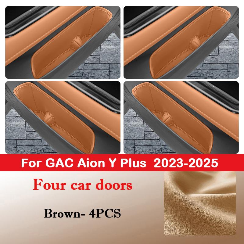 For GAC Aion Y / Y Plus 2026-2026 Car Door Slot Storage Box Leather Protective Pad Cover WaterProof Barrel Interior Accessories