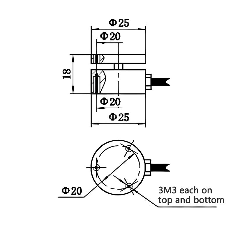 Hochwertige 25mm Inline-Kraftmessdose Miniatur Zug- und Druckkraftsensor Aufprallkraftmessung Wägesensor