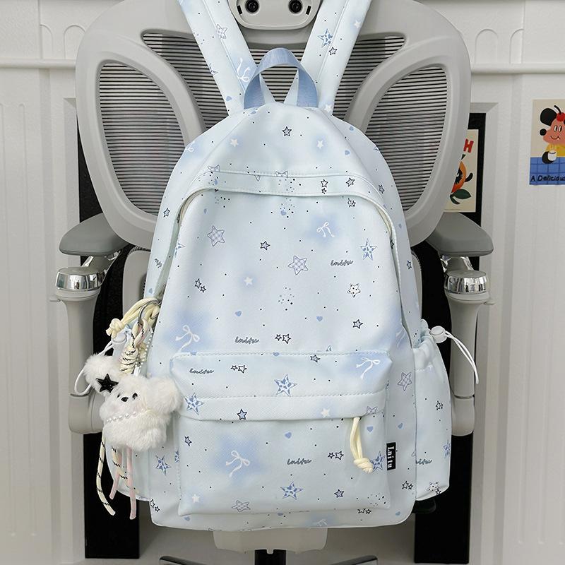 New Schoolbag, High-aesthetic Japanese Instagram-style Sweet Star Backpack, Junior High School Student Backpack for Women, Lightweight Commuter