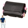 Golf Ball Bag Pouch with Holder Golf Belts Waist Bag Small   Golf Sports Accessory PU Leather Golf Ball Sack