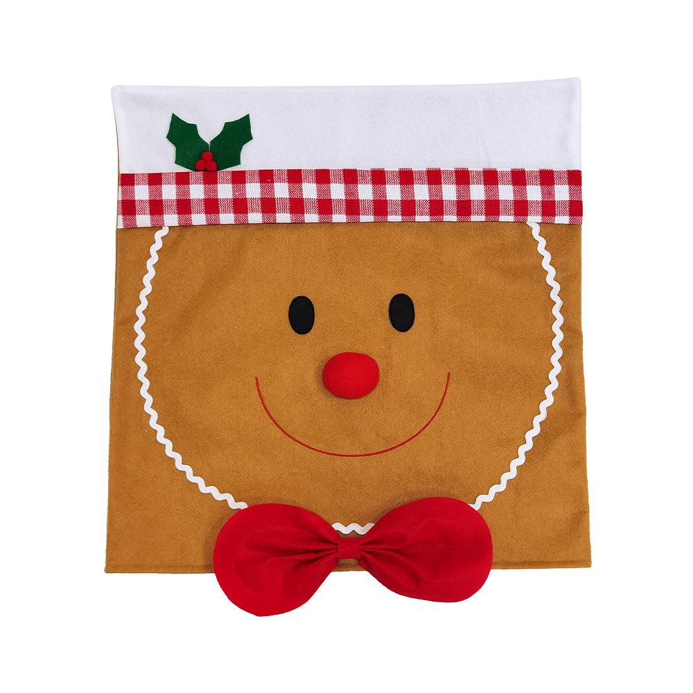 Christmas Gingerbread Man Chair Back Cover Decoration