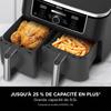 Ninja - Af400eu - Black Silver - Double Drawer Oil-Free Air Fryer 9.5L - 6 Programs