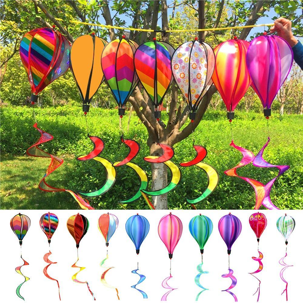 Giant Size Hot Air Balloon Rainbow Colors Color-changing Film Rainbow Decoration Transparent Film Striped Tie Dye