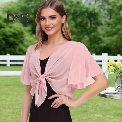 Women Cape Type Tops Solid Color Lace-up Sun Protection Shirt Thin Breathable UV Sun Protection Clothing