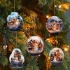 1/5Pcs Acrylic Christmas Hanging Ornament Snowman 2D Xmas Tree Exquisite Ball Pendants For New Year Home Decoration Supply Gifts