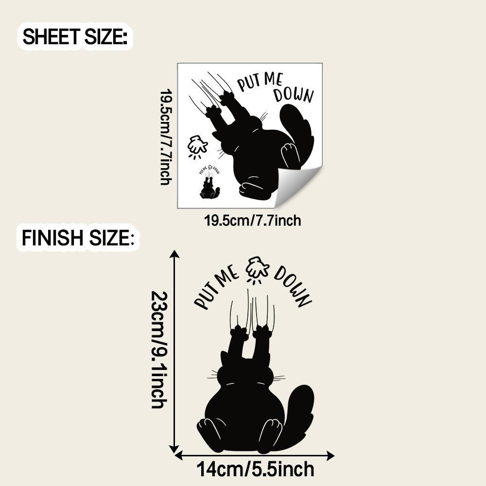 

Cartoon Simple and Naughty Kitten Bathroom and Toilet Decoration Stickers for The Bathroom and Toilet Area
