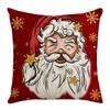 Santa Elk Cushion Cover Red Plaid Little Angel Print Cushion Cover Holiday Sofa Cushion Cover