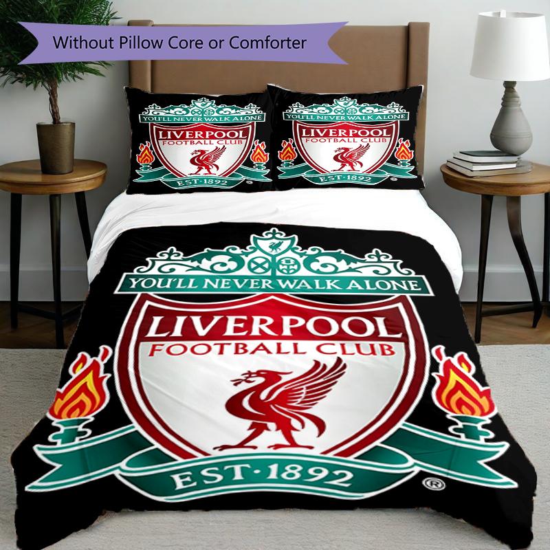 3pcs Duvet Cover Set (1*Duvet Cover + 2*Pillowcase, Without Core),football club.C Print Bedding Set, Bedroom Decor, All‑Season, Birthday Gift