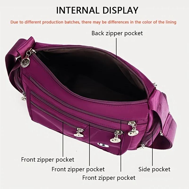 Nylon Messenger Bag Neutral Nylon Oxford Cloth Women's Shoulder Messenger Bag Middle-Aged and Elderly Leisure Bag