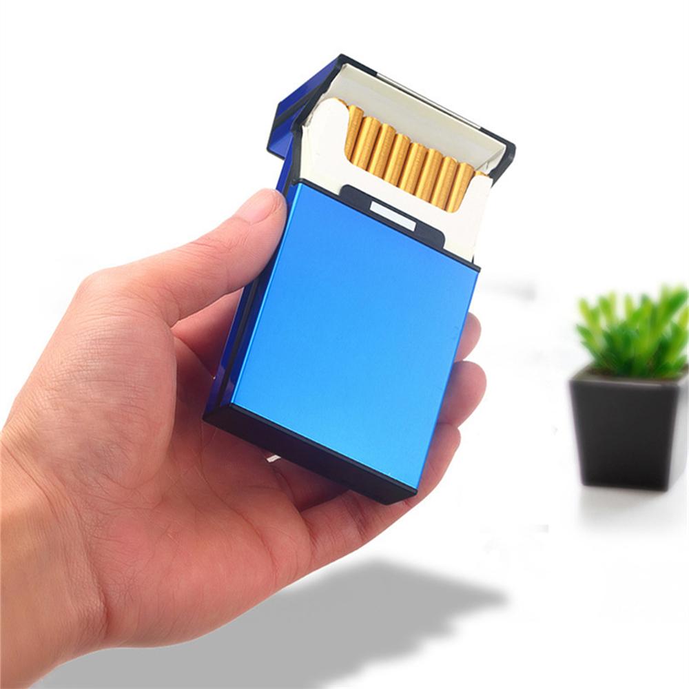 1pc Ultra Thin Solid Color Cigarette Case Pocket Size Large Capacity Cigarette Case for Home