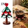 Kitchen Countertop Protector Christmas Tree Wooden Trivets, Durable Pine Wood Potholders with Storage Stand, Insulated Serving Tray Heat Resistant
