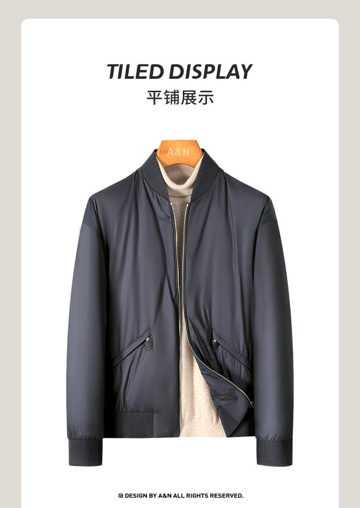 [90 Goose Down Jacket] Simple, luxurious, warm, comfortable, lightweight goose down jacket with a stylish and easy to maintain look for men