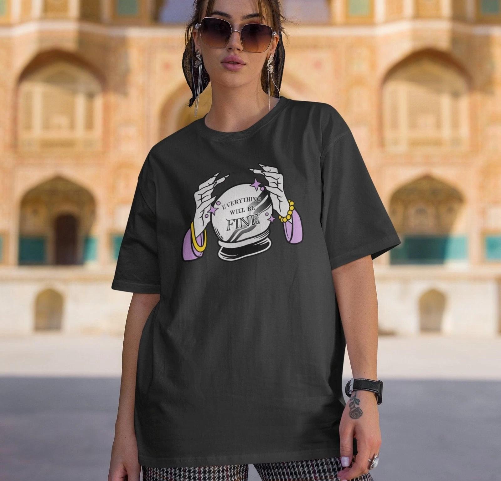 Everything Will Be Fine Crystal Ball Shirt, Fortune Teller 2XL