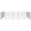 Vidaxl Pet Cage with Gate, 20 Panels, Black, 35X35 Cm, Steel