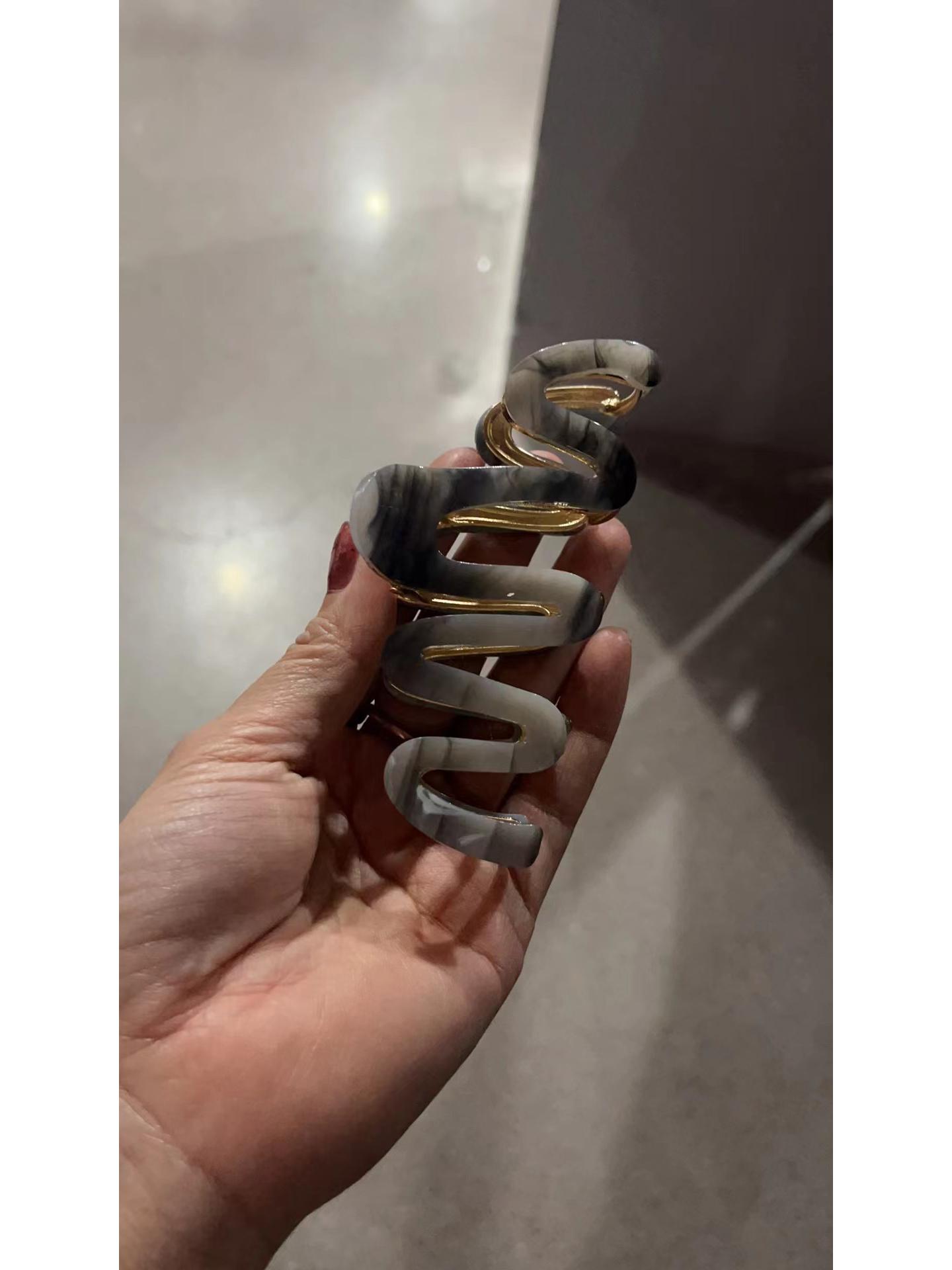 

Высококачественная европейская и американская заколка для волос Волна из ацетата - Женский модный металлический зажим для волос