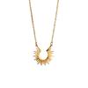 European Style 18K Gold Sunburst Pendant Necklace - Women's Fashion Jewelry