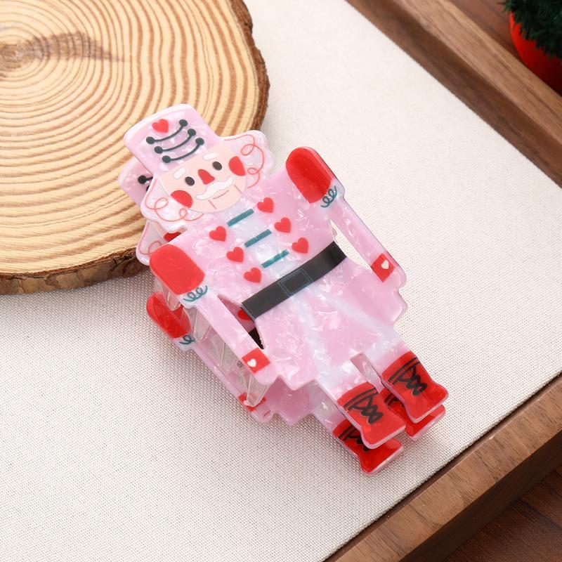 New Nutcracker And Christmas Party Gift Hair Claw Holiday Leisure Acrylic Hair Claw Clips Hair Accessories For Women Girls