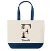Sac cabas - PLANETEE - Francette - Fond bleu Lettre Fleur - Coton 40x45 cm - Grand format