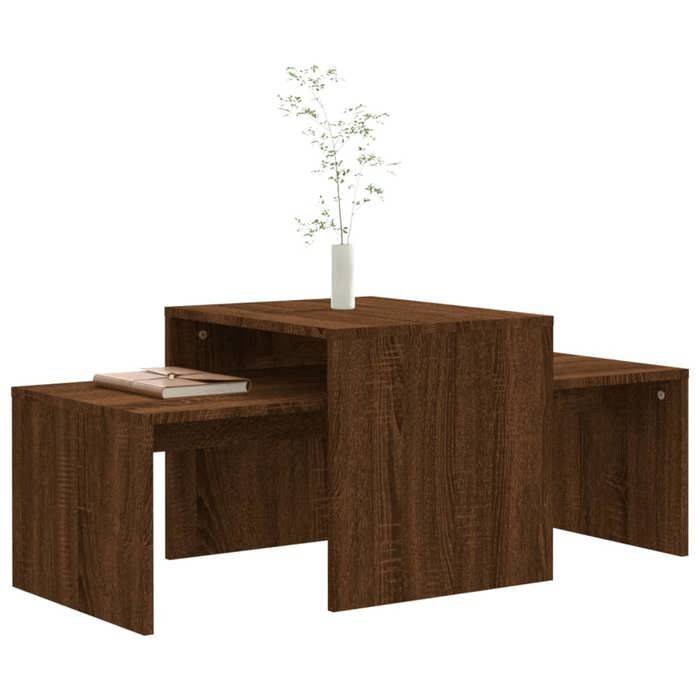 VidaXL Ensemble table basse Chêne brun 100x48x40 cm Bois d'ingénierie 815548