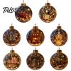 Wedding Celebration Supplies 250th Anniversary USA Christmas Ornament, Light Up Plastic Clear Ball Hanging Decoration with Festive Baubles Bell Train