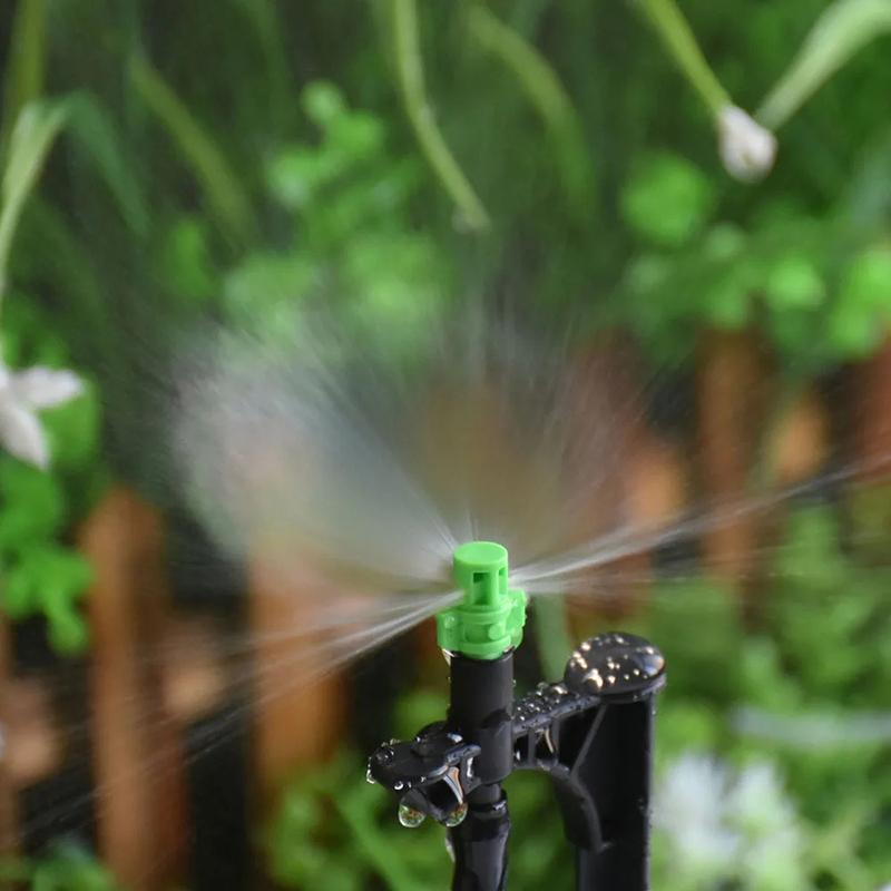 10Pcs 90/180/360 Degree Micro Misting Nozzle 16.5Cm Stake Hose Connector Greenhouse Garden Irrigation Watering Sprinkler