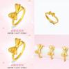 Chic Adjustable Butterfly Knot Ring In Gold Plated Brass For Women With A Cute Natural Style