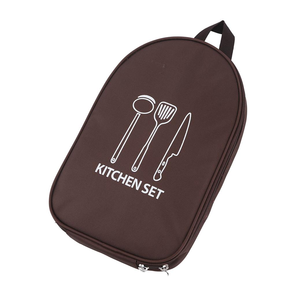 Camping Utensil Bag Canvas Cookware Knife Storage Bag Portable Tools Travel Bag for Outdoor BBQ