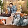 Simulated 3D Cat Tiger Throw Pillow Doll Plush Toy Holding Sleeping Rag Doll Cat Funny Bedside
