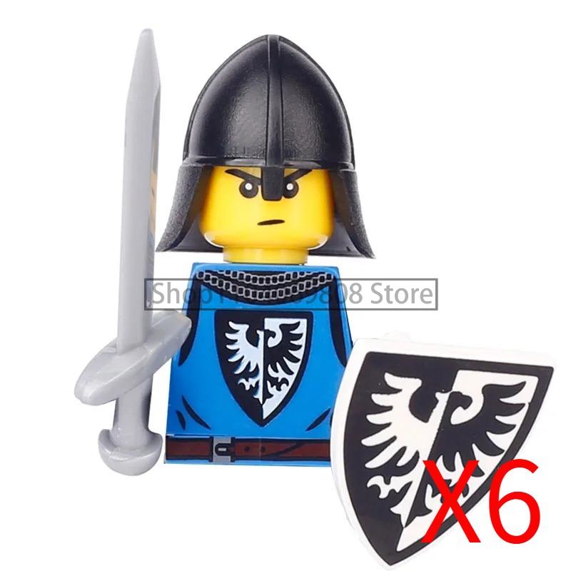 MOC Medieval Military Figures Building Blocks Castle Militia Soldier Dragon Gothic Knight Helmets Swords Shield Bricks Toys N06